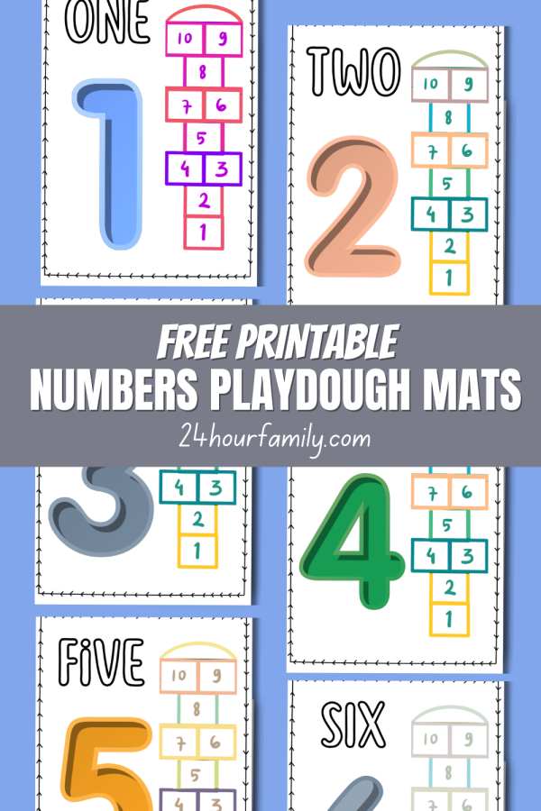 Free printable numbers playdough mats