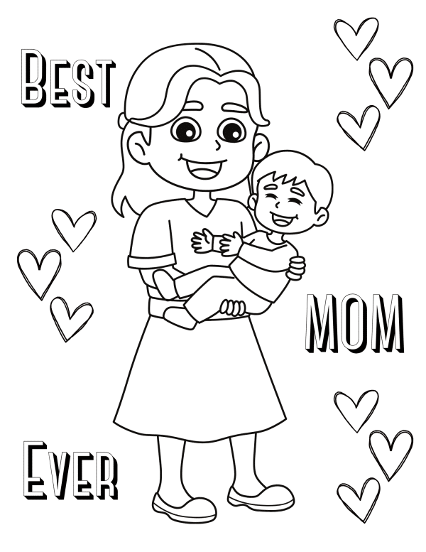 mom color drawing supermom coloring pages