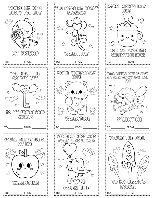 Valentine's cards coloring pages love coloring pages cards coloring pages
