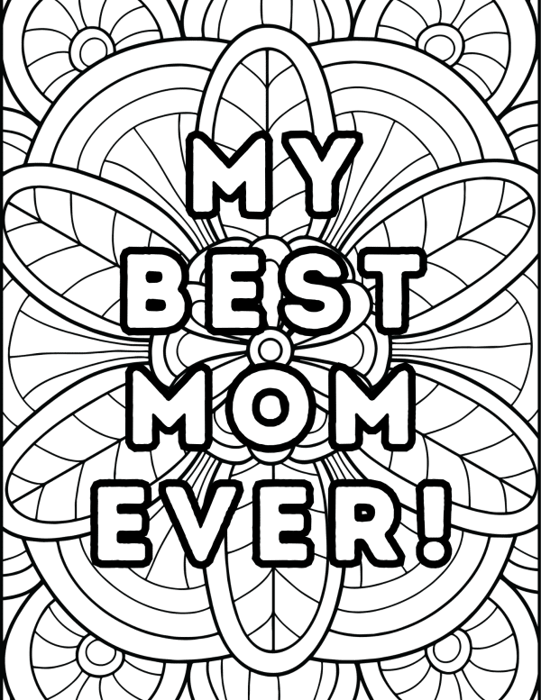 mom to color, mom color drawing, mom coloring pages mother's day