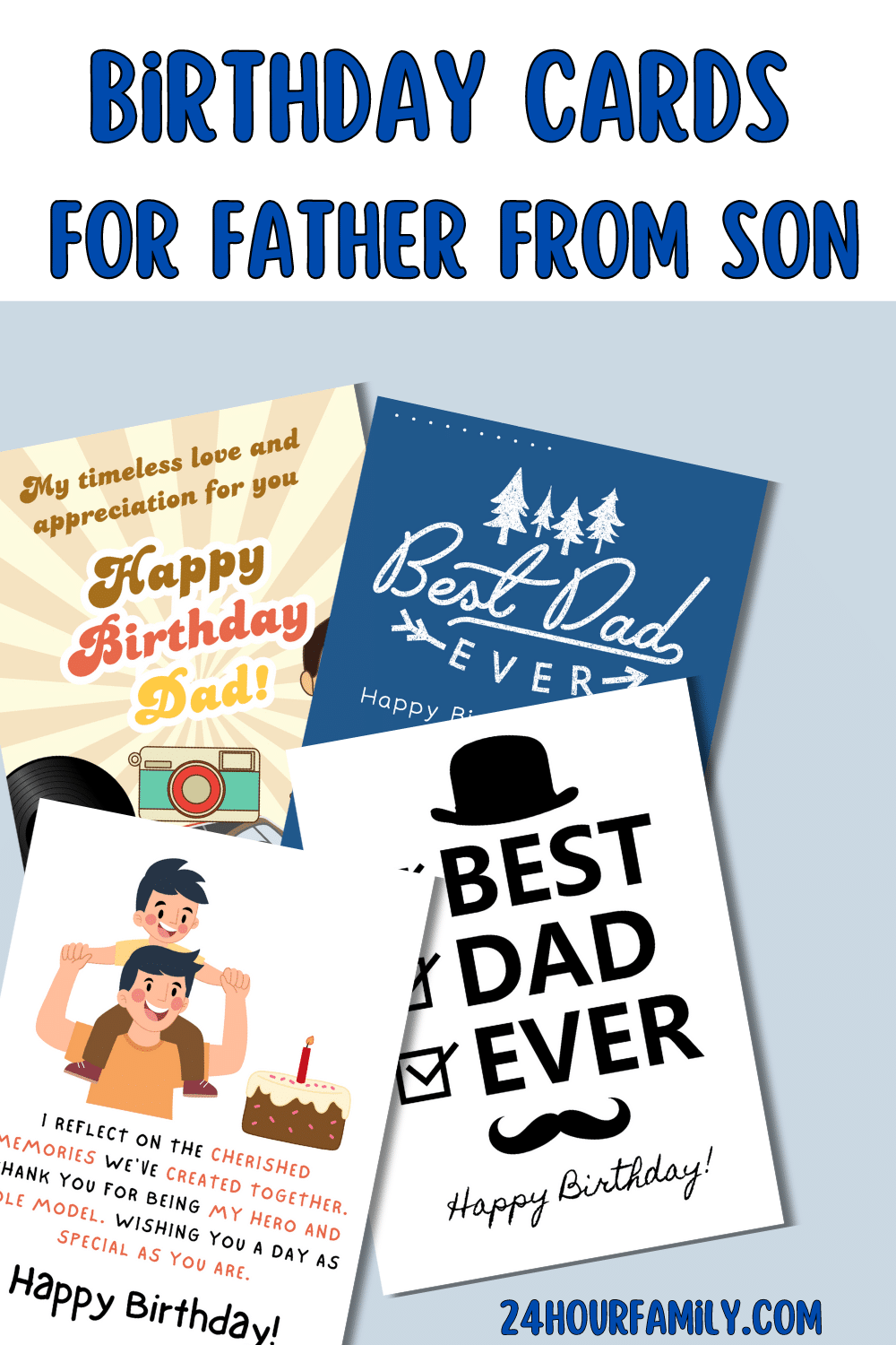Free Printable Birthday Cards for Dad from Son - 24hourfamily.com
