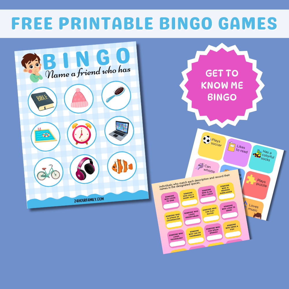 5 Free Printable Get to Know You Bingo Games