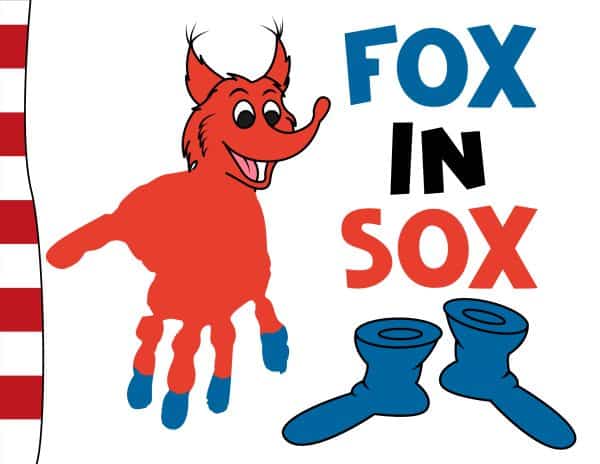 fox in socks handprint craft, fox in socks activity, children activities, activities for students