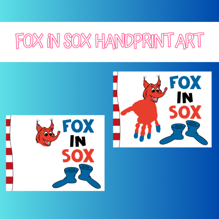 Fox in sox handprint crafts for kids seuss crafts for kids seuss handprint art