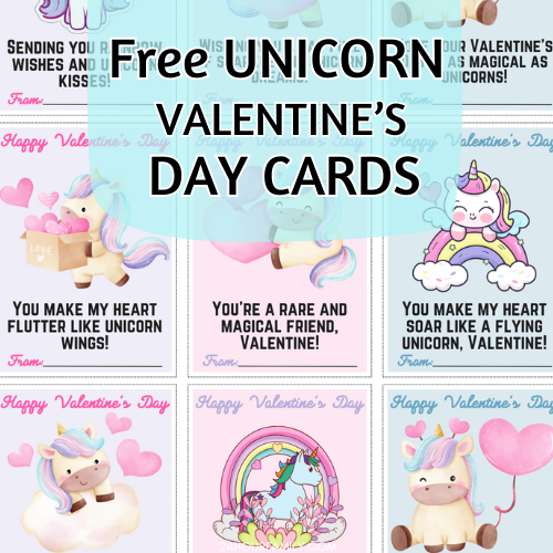 Free Printable Unicorn Valentine’s Day Cards