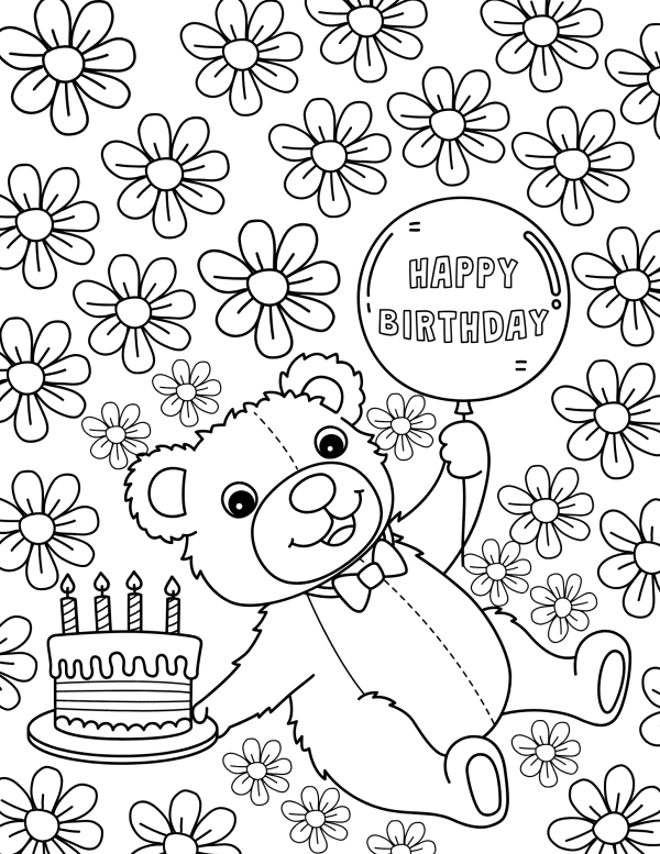Happy Birthday Coloring Pages, happy birthday cards, birthday coloring activities, birthday presents
