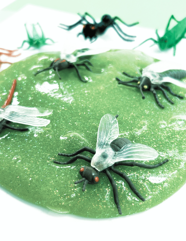 Homemade DIY Insect Slime Recipe, slime recipe, insect slime recipe, insect activity for kids