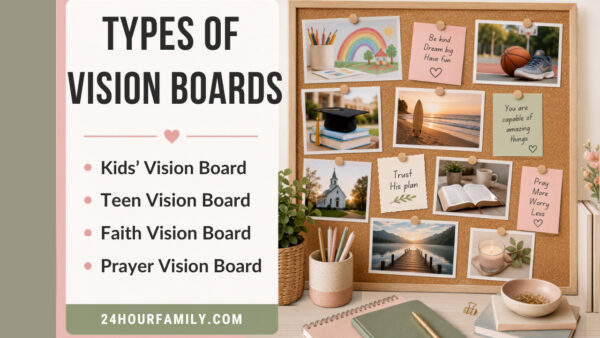 Vision board ideas types of boards - kids vision board, teen vision board, faith vision board, prayer vision board