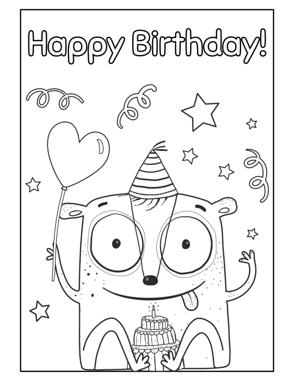 Happy Birthday Coloring Pages, happy birthday cards, birthday coloring activities, birthday presents