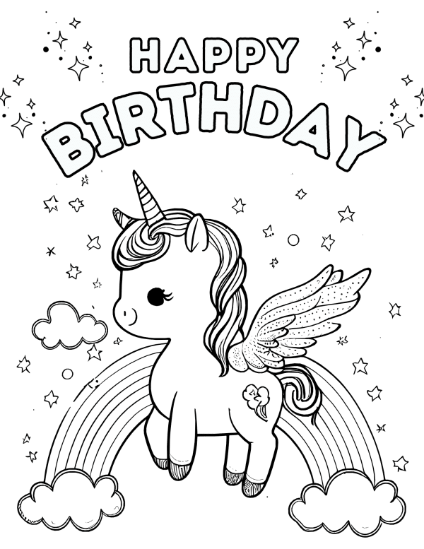 Happy Birthday Coloring Pages, happy birthday cards, birthday coloring activities, birthday presents
