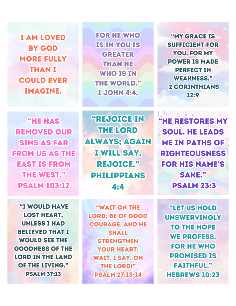 63 Powerful Biblical Affirmations (Free Printable Affirmation Cards ...