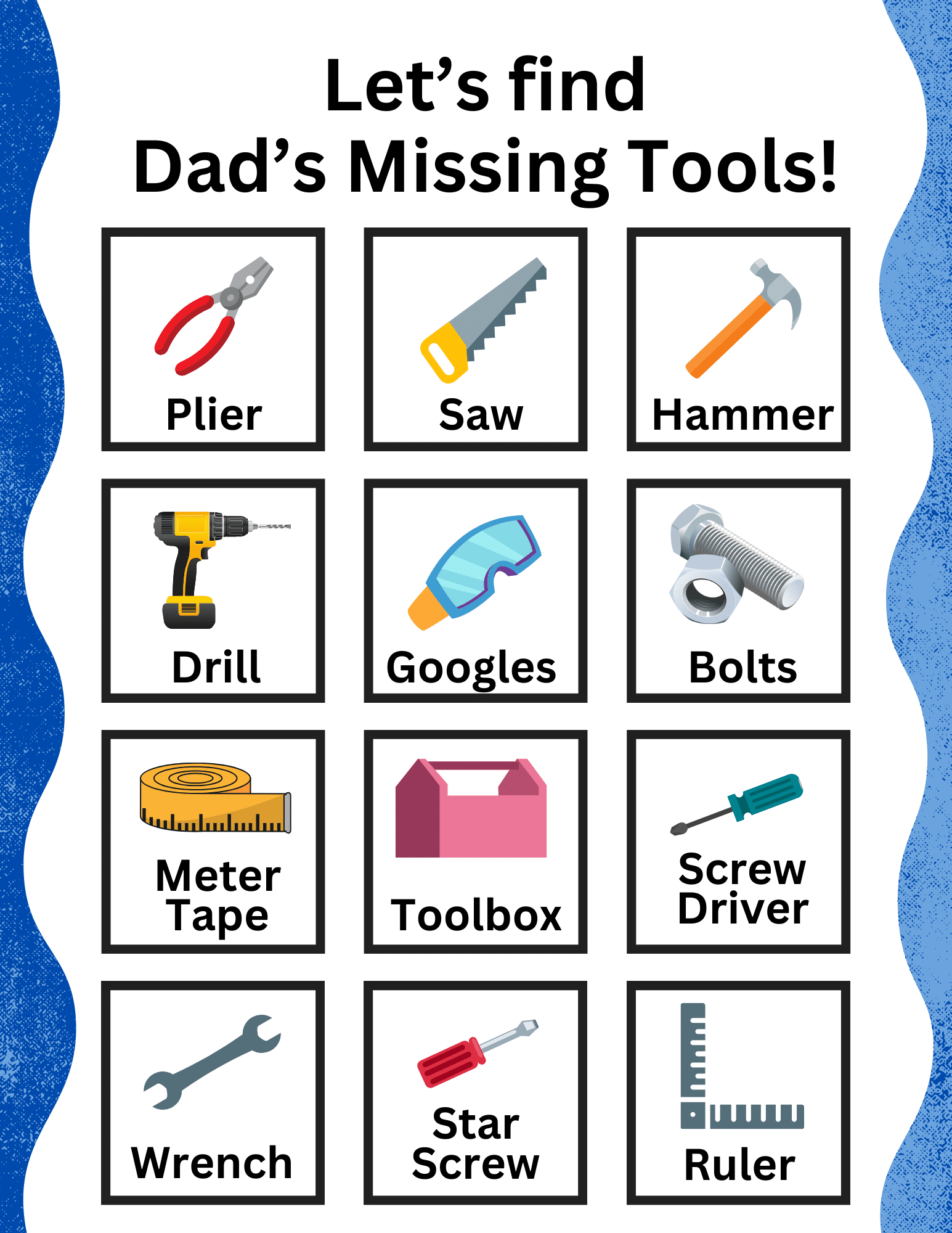 Father's Day Scavenger Hunt Printable (Free Template) - 24hourfamily.com