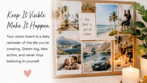 keep your vision board visible to encourage participating