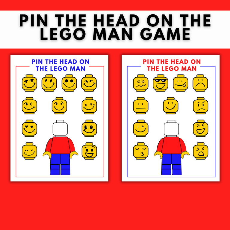 pin the head on the lego man game free printable game