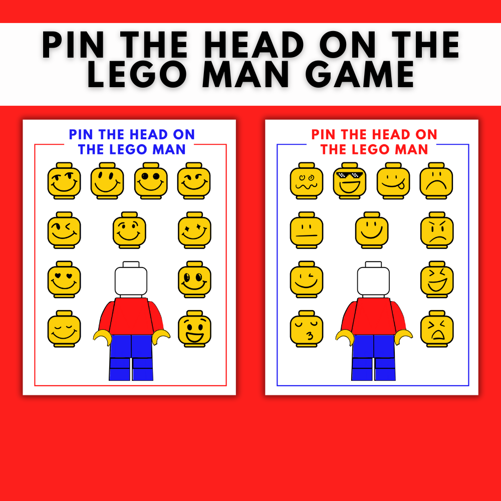 Pin the Head on the Lego Man Game (Free Printable)