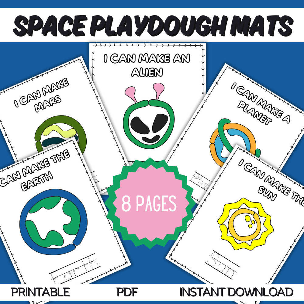 Free Printable Space Playdough Mats (8 Pages)