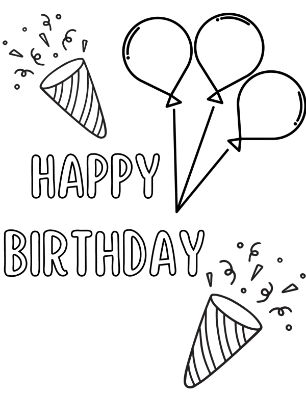 Happy Birthday Coloring Pages, happy birthday cards, birthday coloring activities, birthday presents