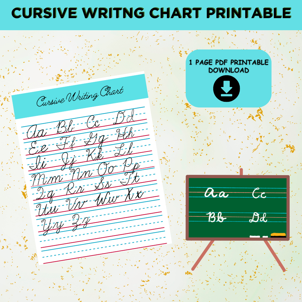 Cursive Writing Chart Printable (Free Template)