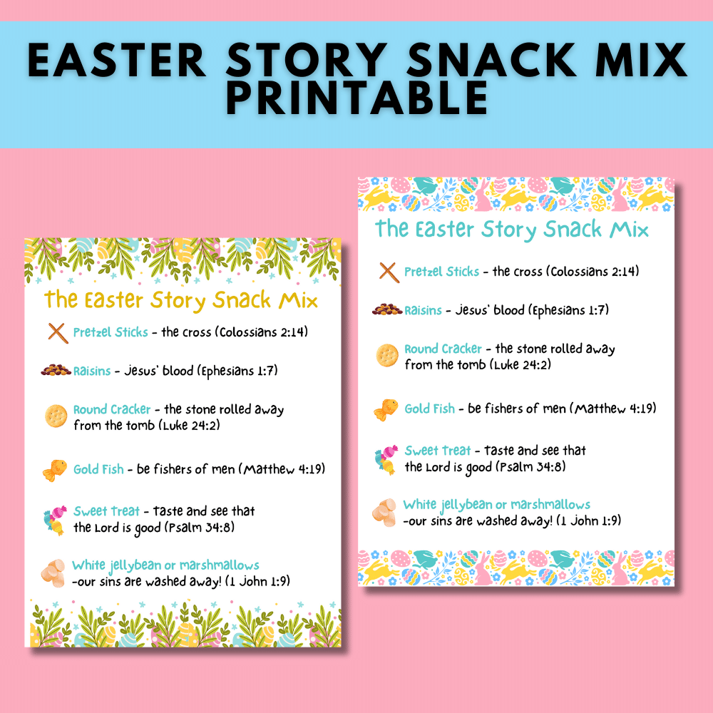 Easter Story Snack Mix (Free Printable)