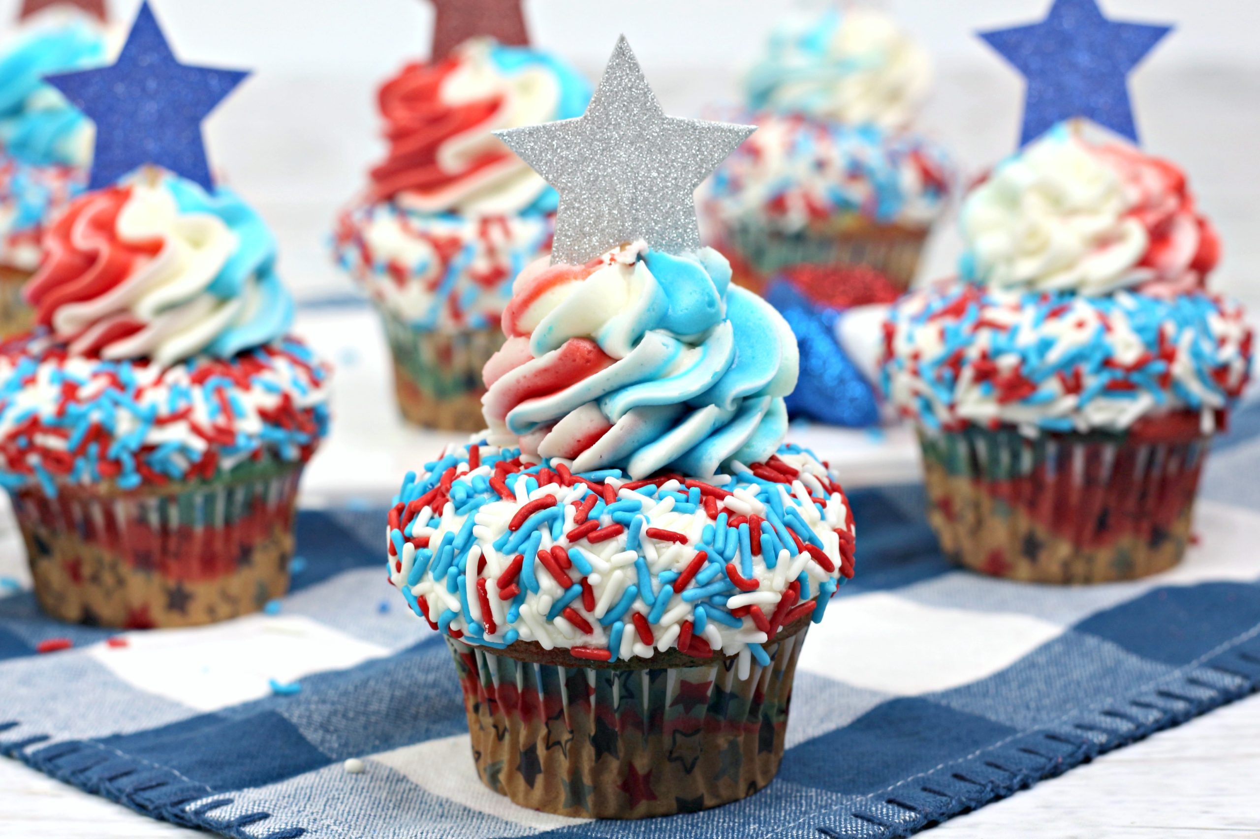 Easy Fourth of July Cupcakes Made from a Cake Mix