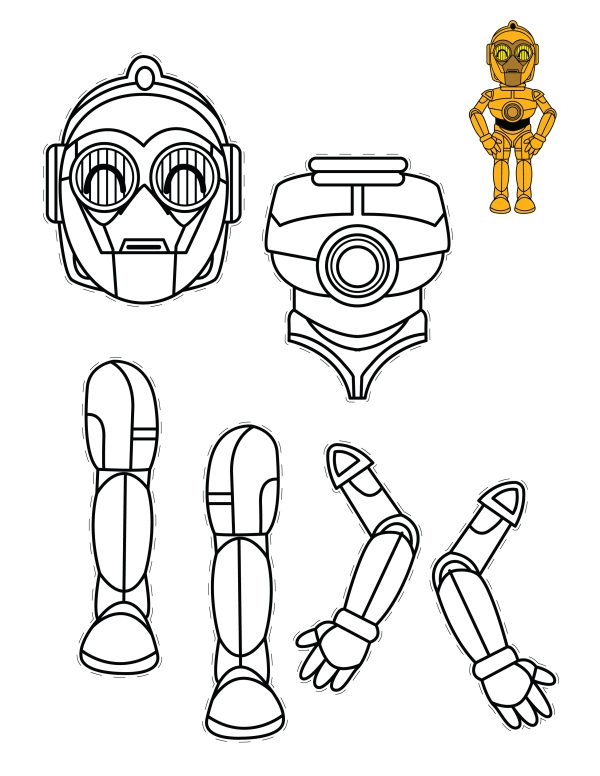 Cut out C-3PO Printable craft, Free
