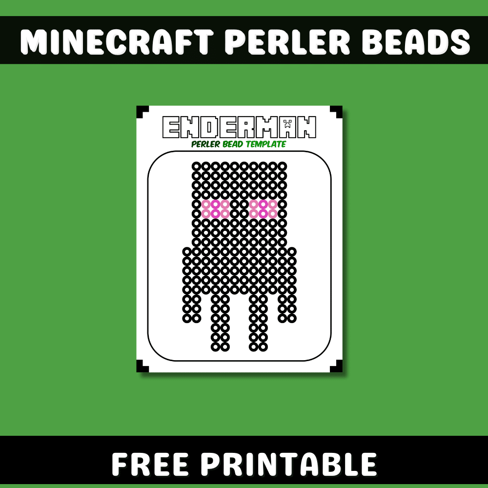 Minecraft Perler Beads Pattern – Enderman (Free Printable)