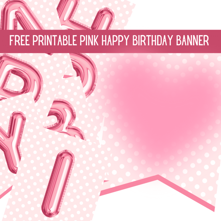Free printable pink letters happy birthday banner to print