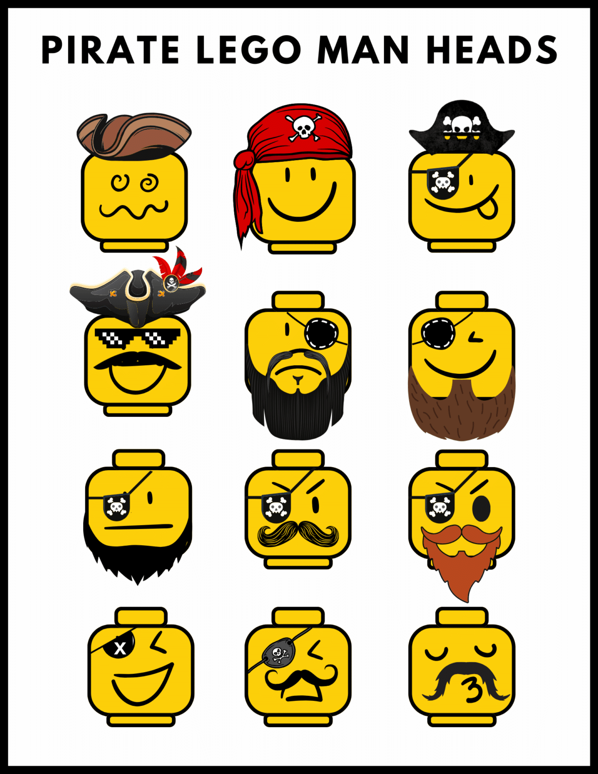 Pin The Head on the Pirate Lego Game (Free Printable) - 24hourfamily.com