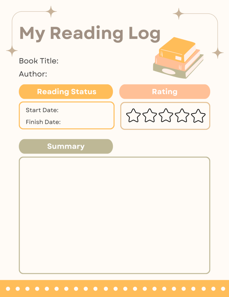 Reading Log With Summary for Adults (Free Printables) - 24hourfamily.com