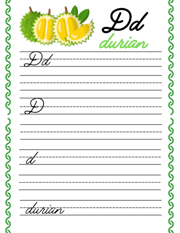 Make cursive writing enjoyable with our Letter D worksheets, designed to guide children through tracing and writing exercises