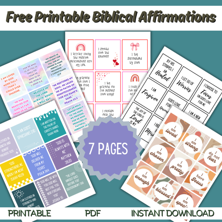 Free printable biblical affirmations cards