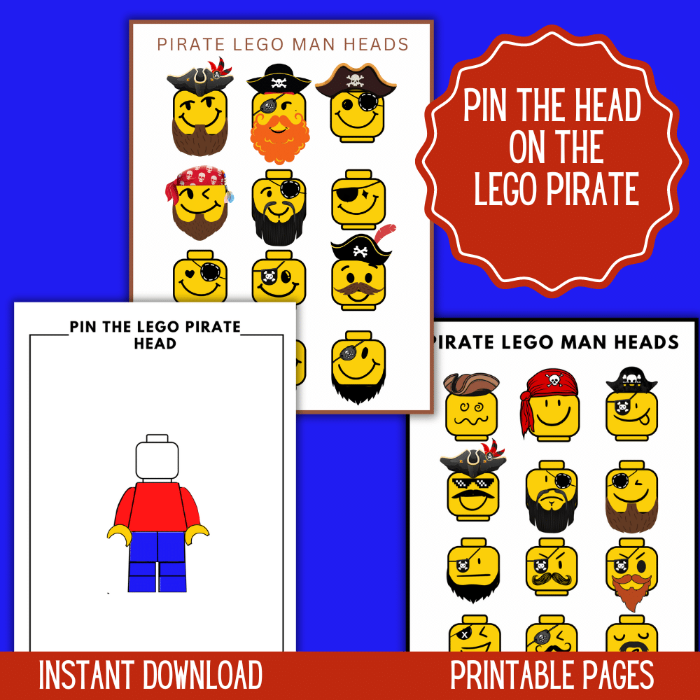 Pin The Head on the Pirate Lego Head (Free Printable Game)