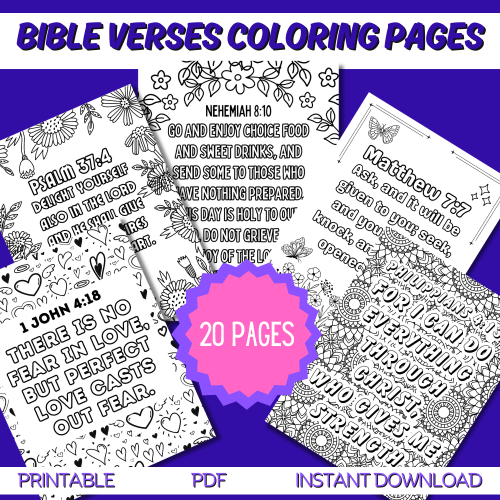 20 Free Bible Verses Coloring Pages for Adults