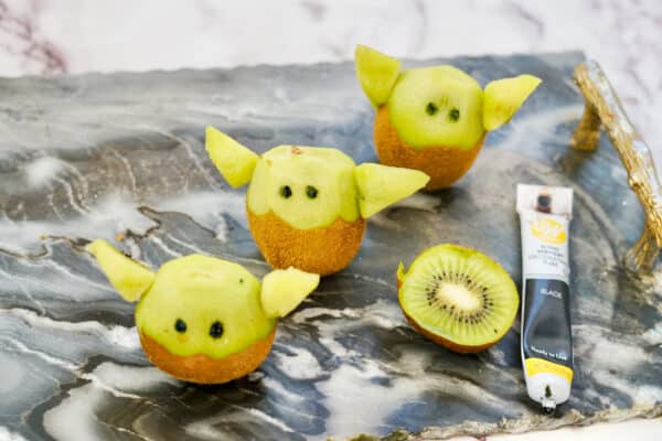 Baby Yoda food art, Baby Yoda snack tutorial, Star Wars movie night snack, fun food for kids, Baby Yoda dessert idea, Star Wars school lunch, Baby Yoda party treat, Star Wars themed lunch