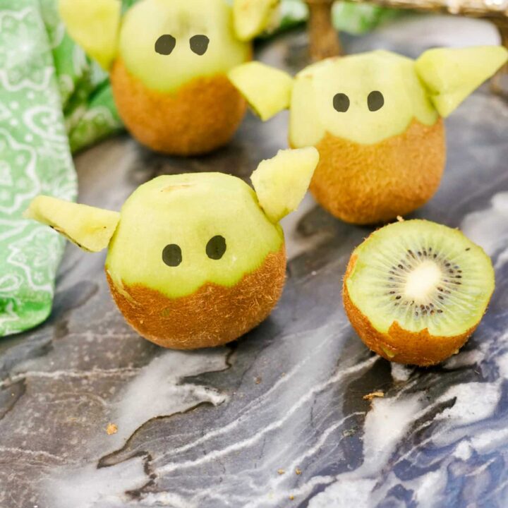 How to make baby yoda from a kiwi party food ideas, May the 4th be with you ideas