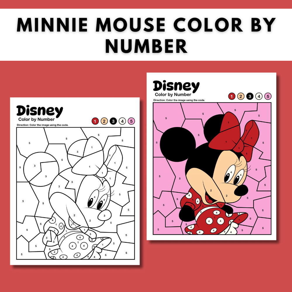 Minnie Mouse Color By Number (Free Printable)
