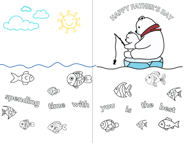 Father's Day Cards to Color Printable, Printable Cards, Homemade Cards, Heartfelt Message for Dads, Special Cards for Dads, Printable Father's Day Coloring Pages, Cards for Dads