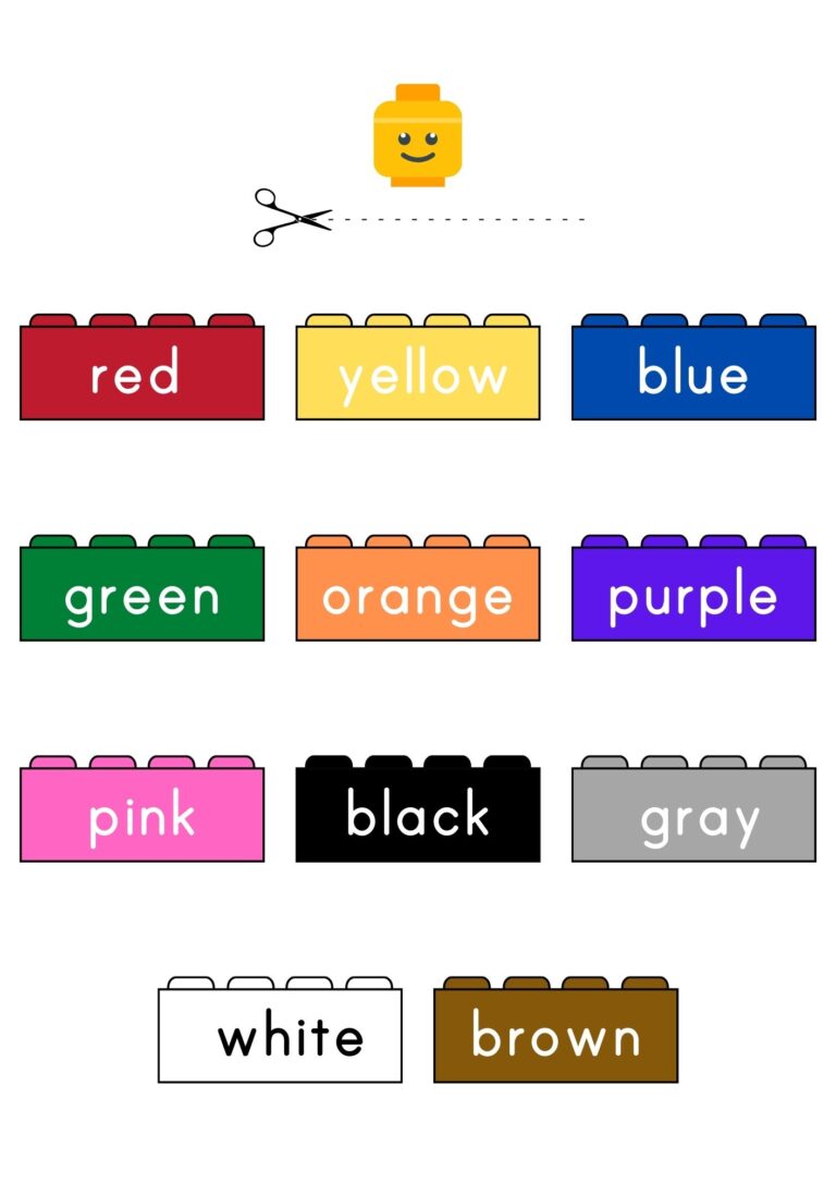Lego Match the Colors Printable (Free Template) - 24hourfamily.com