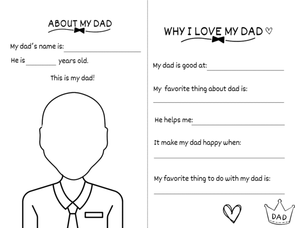 Father's Day Cards to Color Printable, Printable Cards, Homemade Cards, Heartfelt Message for Dads, Special Cards for Dads, Printable Father's Day Coloring Pages, Cards for Dads