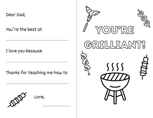 Father's Day Cards to Color Printable, Printable Cards, Homemade Cards, Heartfelt Message for Dads, Special Cards for Dads, Printable Father's Day Coloring Pages, Cards for Dads