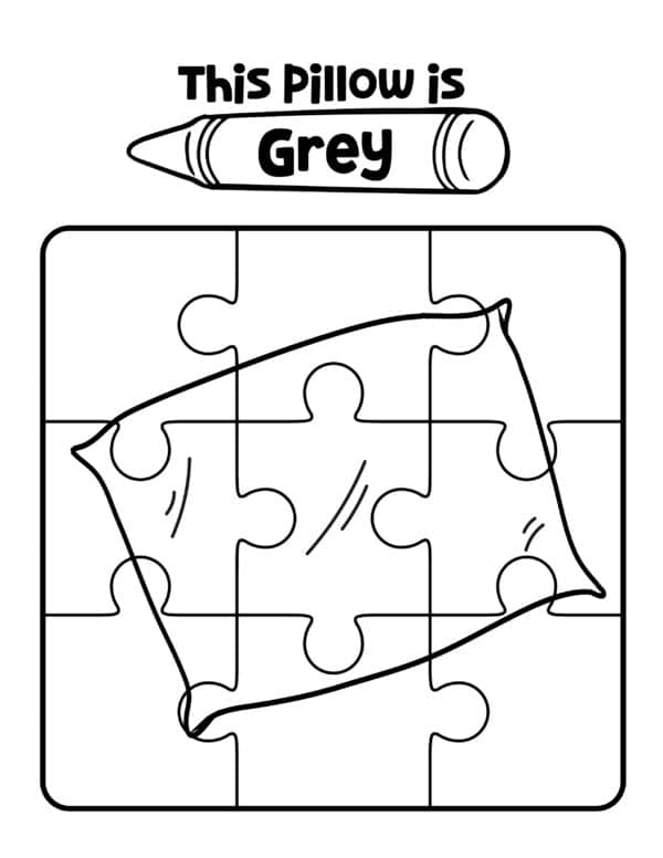 color this pillow gray color puzzle worksheets for preschoolers free to print