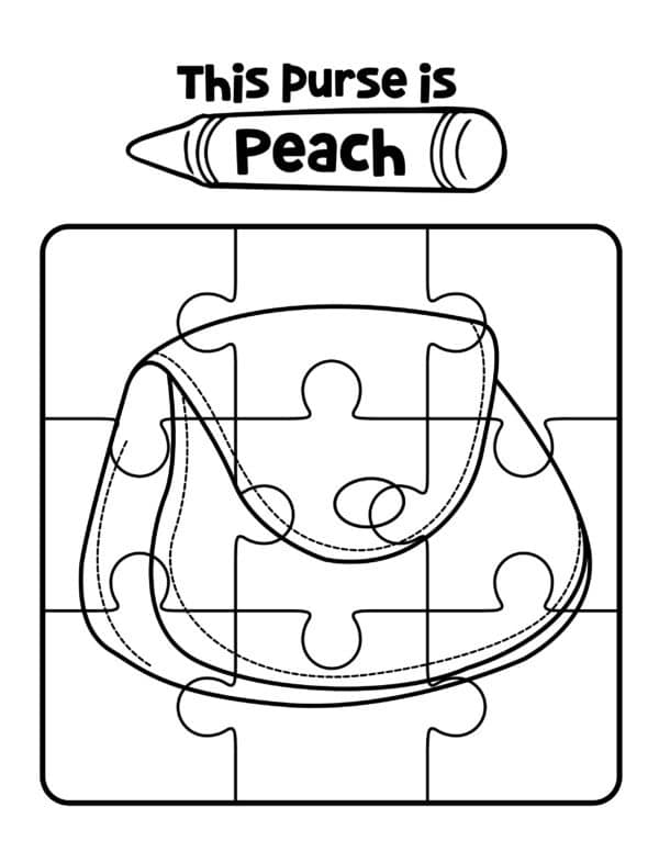 This purse is peach color puzzle worksheets for preschoolers free to print