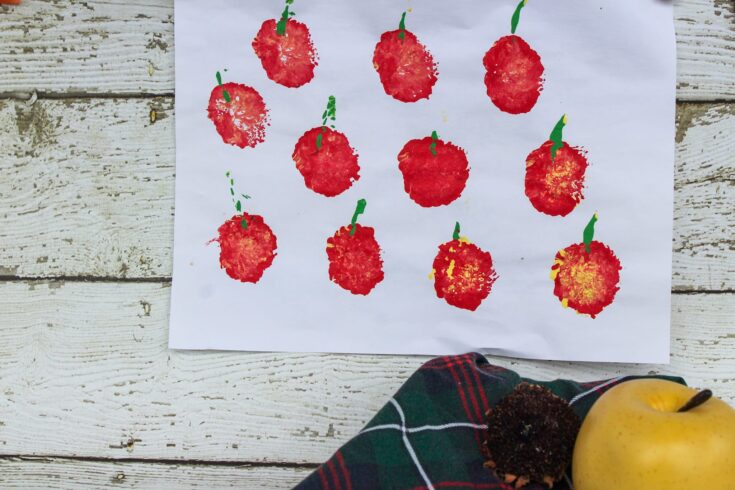 paint stamping using sunflowers to make apples apple stamping ideas