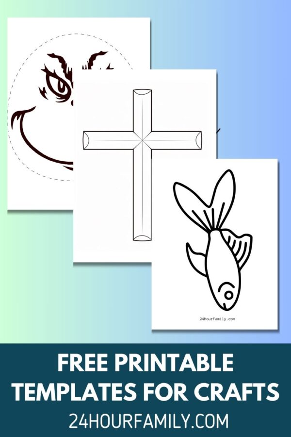 Free Printable Templates such as grinch, cross and fish