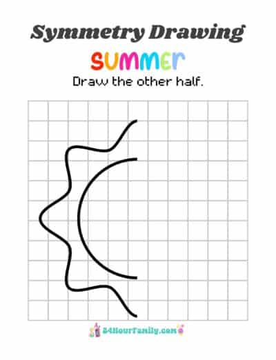 Summer Symmetry Drawing Worksheets for Kids (Free Printables)