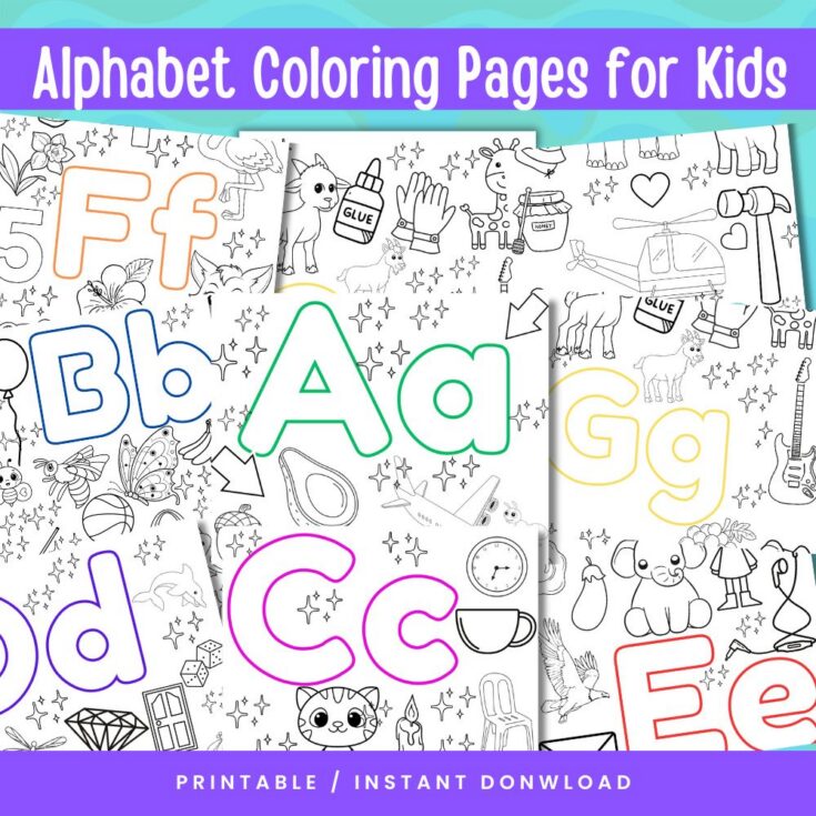 Alphabet Coloring Pages for Kids that are Free to Print, Alphabet Coloring for Kids, Preschool Activities, Fine Motor Activities, Learning Colors, Learning Alphabets, Letters of the Alphabet