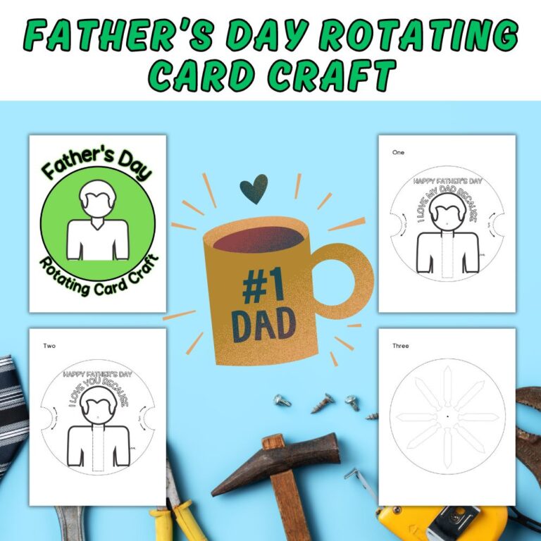 father's day craft printable card craft