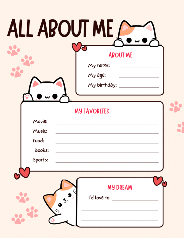 all about me for teens printables free pdf to print black and white all about me printables for the first day of school