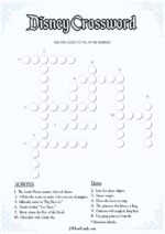 Disney Crossword Puzzle (Free Printable Game) - 24hourfamily.com