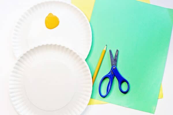 supplies needed to make a mickey mouse paper plate craft paper plates, scissors, take, pencils mickey mouse face template